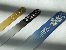 Crystal glass nail file set, Swarovski crystals