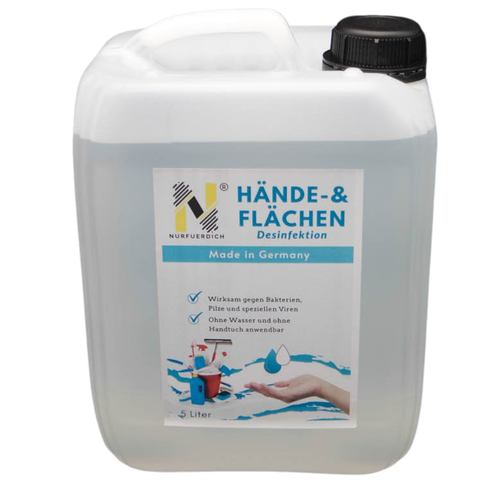 1-10L WHO Hände-Flächen- Desinfektionsmittel mit/ohne Alkohol mit Labor Bericht