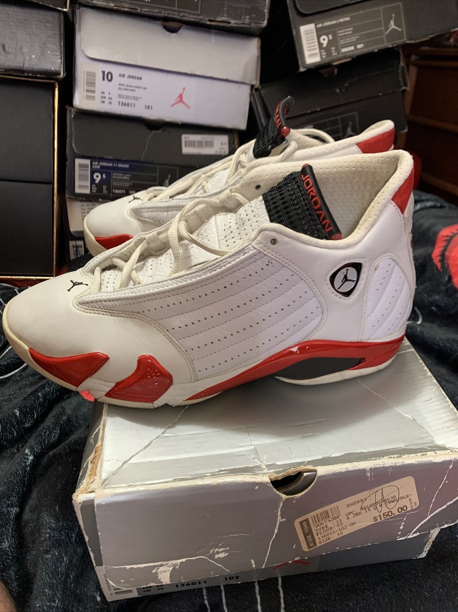 DS 1999 NIKE AIR JORDAN 14 XIV OG VINTAGE 136011-102 CANDY CANE Sz