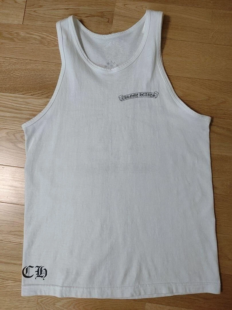 Chrome Hearts Tank Top Sleeveless White Men s Size SMALL 170 92B