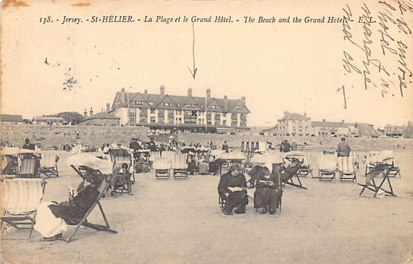 Jersey HELIER The Beach and the Grand Hotel