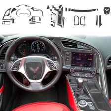 36Pcs Carbon Fiber Interior Full Kit Cover Trim For Chevrolet Corvette C7