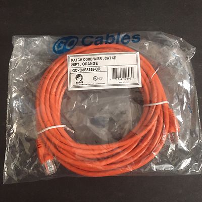 Go Cables GCPO8SS925-OR CAT 5e 25ft Patch Cord