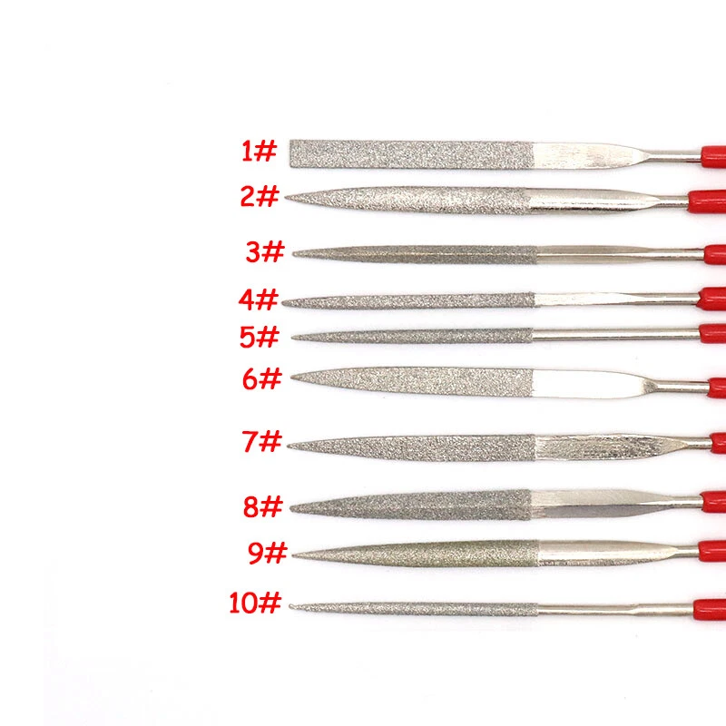 Professional Diamond Needle File Set Half Round Taper & Flat Stone Glass Metal - Image 2 of 4