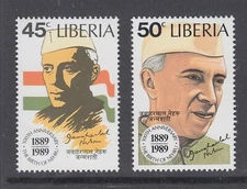 Liberia # 1133-34 MNH Nehru Centenary of Birth 1st PM of India