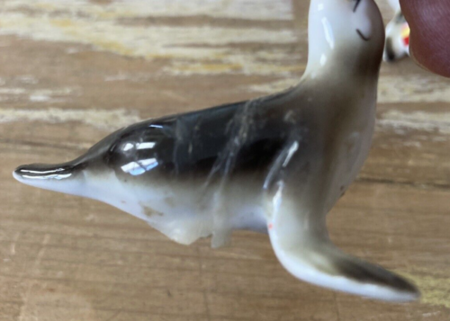Vintage ceramic bone china animal seal w/ striped ball Hi Style by Bridge Japan - Picture 8 of 10