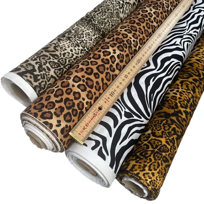 100% Pure cotton poplin Leopard Lynx Cheetah Zebra Animal Fabric 114cm wide