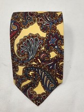 Eagle Shirtmakers Men's Tie Silk Made In USA Paisley Multicolor