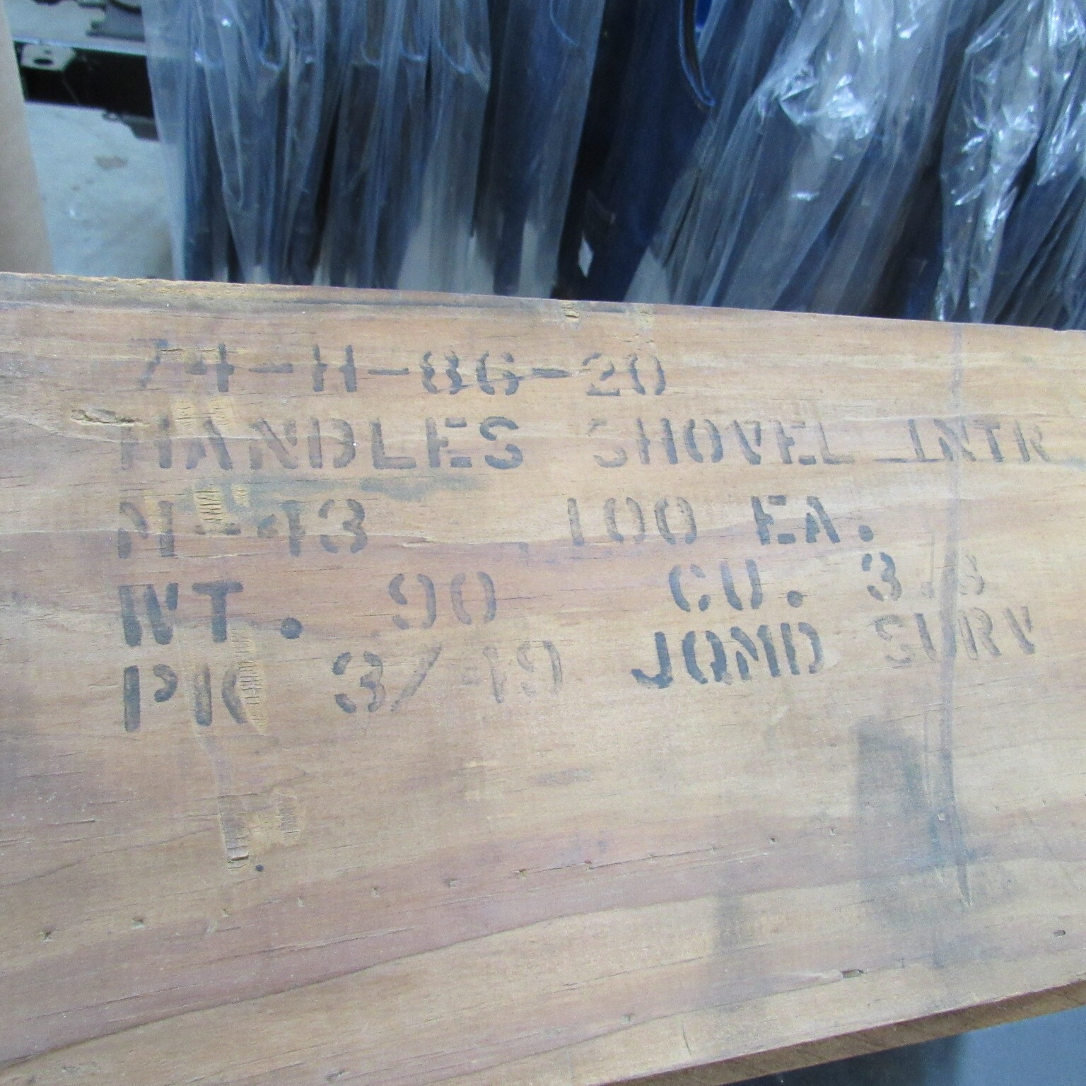 WWII E-Tool M43 replacement shovel handle NOS Hardwood Original