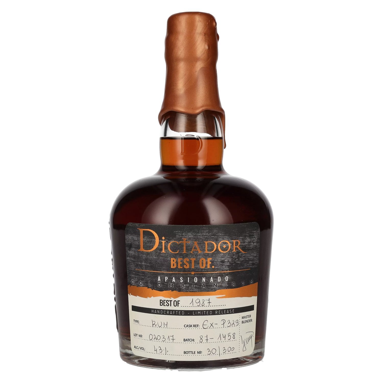 Dictador BEST OF 1987 APASIONADO Colombian Rum 30YO/020317/EX-P329