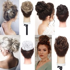 Natural Messy Bun Scrunchie Thick Hair Peice Curly Chignon Updo Hair Extension