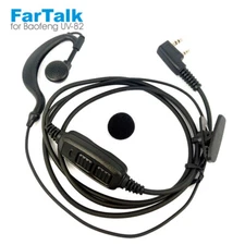 Dual PTT Headset Earpiece Microphone for Baofeng UV-82 UV 82 UV82L UV-89 Radio