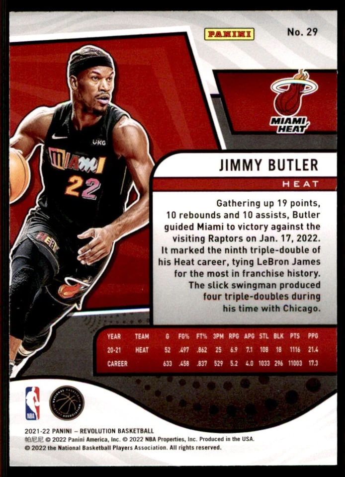 2021-22 Panini Revolution #29 Jimmy Butler - Image 2 of 2