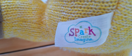 Spark Create Imagine Knit Rattle 14 inch Giraffe Sewn Eyes Stuffed Animal Toy - Picture 5 of 8