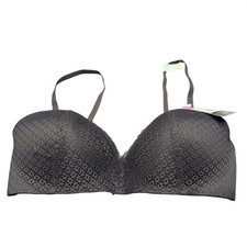 Maidenform Womens Sz 38C Bra Wireless T-Shirt Modern Neckline Charcoal Gray New