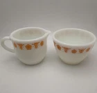 Vintage PYREX Corning Butterfly Gold Creamer and Open Sugar Bowl Set