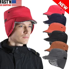 Winter Waterproof Brim Hat Warm Visor Outdoor Hat Earflap Ski Cadet Baseball Cap