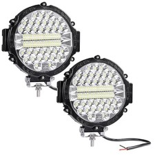 LED Off Road Lights pods 7 Inch 15000Lumen Bumper Round LED Light Bar Black-2