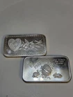 Lot Of 2 Silver  1 oz Bars Vintage