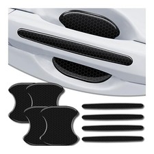 4Pcs Reflective Car Door Handle Bowl Sticker, Car Door Handle 8Pcs Black
