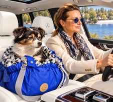 Luxury Dog Bags by Teresa - Luxuriöse Hundetasche Royal Blau mit Kunstfell Luxury Dog Bags by Teresa - Luxuriöse Hundetasche Royal Blau mit Kunstfell