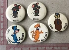 5x VTg Og 1962 Kelloggs Cereal Coco Pops Yogi Bear & Friends 25mm Pin Badges Lot