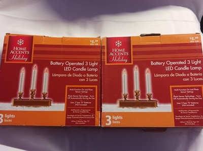 3 Light LED Candle Lamp Set. Battery Powered Multi Function Settings Lot Of 2