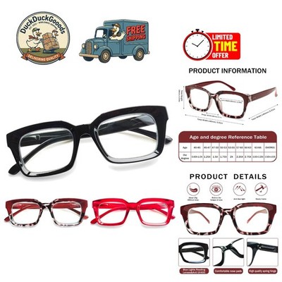 3 Pack Blue Light Blocking Reading Glasses   Stylish Square Readers for All