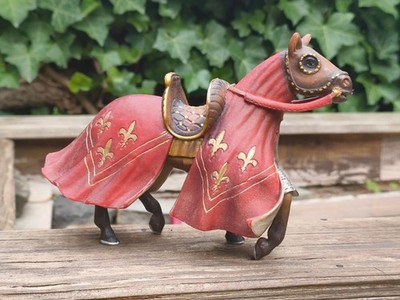 Schönes Schleich Ritter Pferd rot und gold,  gebraucht, sehr gut