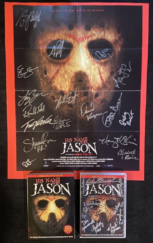 HIS NAME WAS JASON (Doc)-2 DVD & Poster-SIGNED-Friday The 13th Cast & Jasons