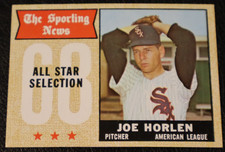 1968 TOPPS BASEBALL SET #377 Joe Horlen, Chicago White Sox All-Star, EX