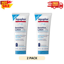 2 Pack Aquaphor Baby Sensitive Lotion Gentle Baby Skin Moisturizer, 8 fl oz