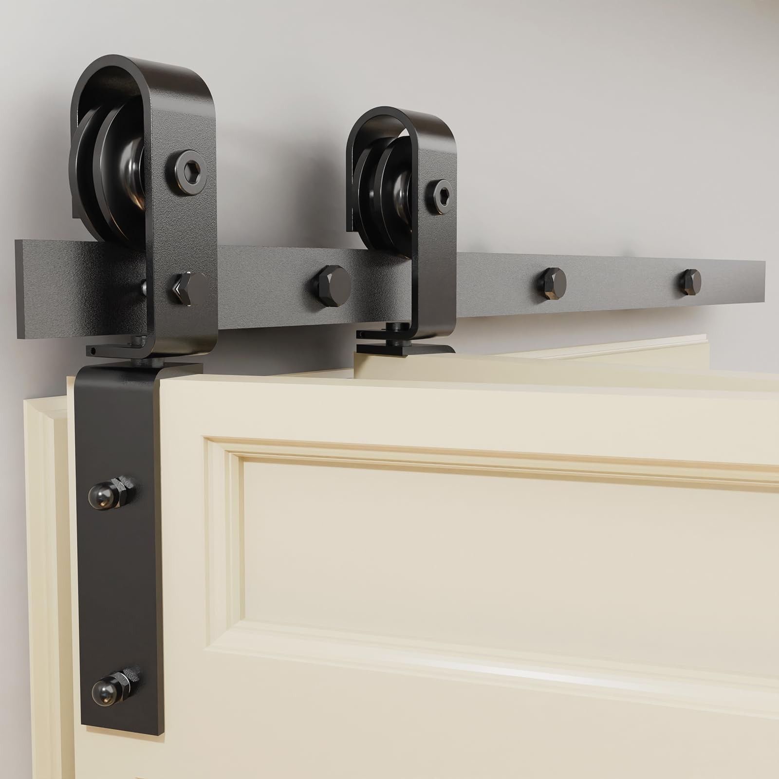 40-Inch Heavy Duty Bifold Sliding Barn Door Track Kit for Smooth Top Mount Operation