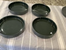 Blomus 8"  Wide  Plate, Set of 4, Gray /green