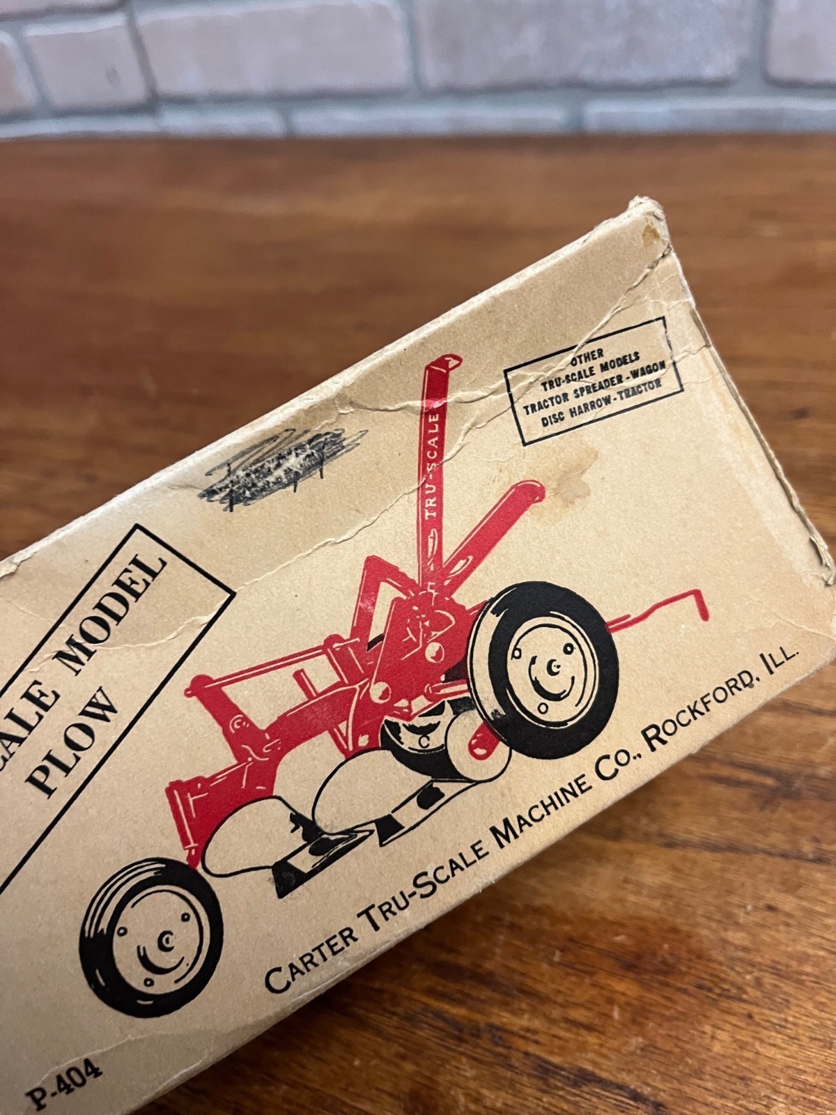 Vintage 1950s Carter TRU-SCALE Steel Plow Diecast Toy 1:16 Scale w/ Original Box