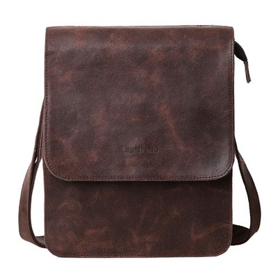 Crossbody Bag for Men Genuine Leather Small Messenger Shoulder Purse Side Vin...