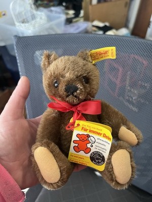 Steiff Teddy Bear Small Mohair Button in Ear Western Germany with