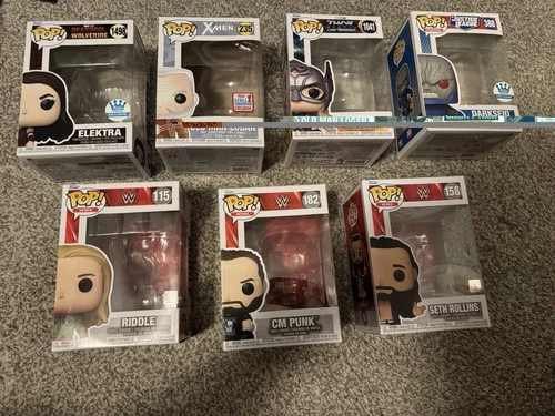 Mixed Lot Of 7 Funko Pop Collectible Display Boxes Only! WWE, Marvel & DC!