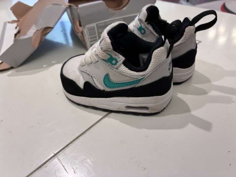 Nike Air Max 1 EasyOn Toddler 3c White Stadium Green No Box