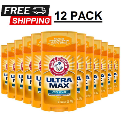 (12-PACK) ARM & HAMMER ULTRA MAX Deodorant, Cool Blast, Solid Stick, 2.6 Oz
