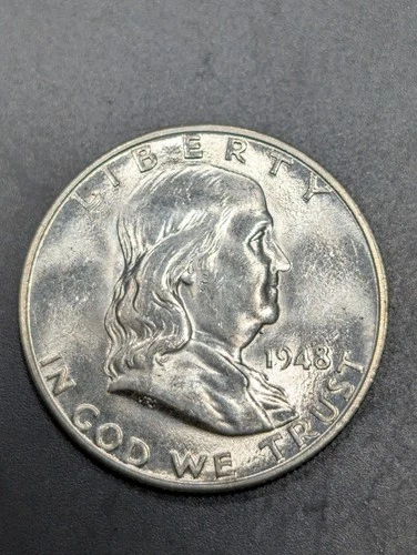 1948-D Franklin Half Dollar CH-Gem/ BU White Lustrous Coin