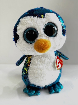 TY FLIPPABLES PAYTON Penguin Color Changing Sequins Medium 9'' NWT