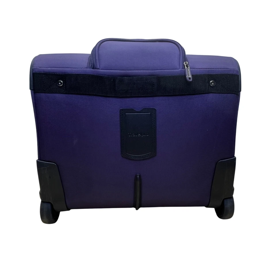 Travelpro Unisex Purple With Dual Zippers Rolling Carry-On Luggage Size M - Image 3 of 4