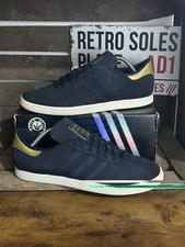 Adidas Originals ® Tobacco blu marino oro scamosciato taglia UK 11 2014 