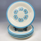 Set of 4 VTG Fiesta Ware BLUE HAWAIIAN TURQUOISE Daisy 10 1/4 Inch Dinner Plate
