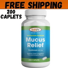 Mucus Relief Guaifenesin Caplets 400 Mg, Immediate Release Fast Acting - USA