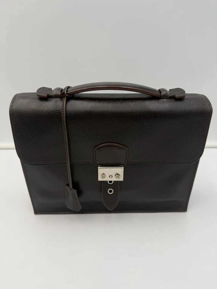 Bolso Royal Highness de PIEROTUCCI • Marrón SAC À DÉPÊCHES 28 • Hecho en ITALIA Foto 4 de 4