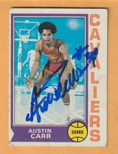 Austin Carr Cleveland Cavaliers AUTO Signed 1974-75 Topps Notre Dame Irish