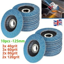 10pcs 125mm Zirconia Flapper Wheel Grinding Sanding Disk Angle Grinder Flap Disc 1.56 per disc