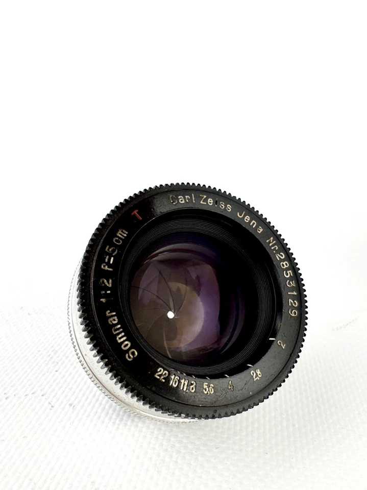 Lens Carl Zeiss Jena Sonnar 5cm  f/2  RED T Mount M39/L39 - Image 3 of 4